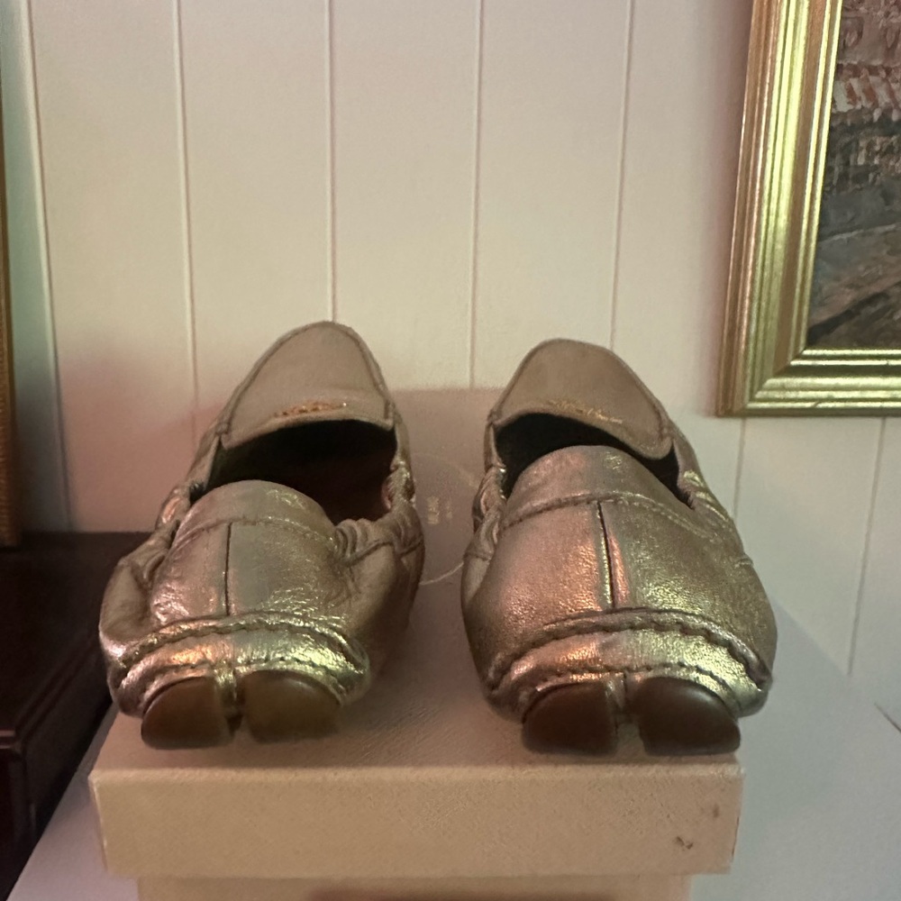 Prada Women's Shimmering Gold Loafers - Picture 4 of 5